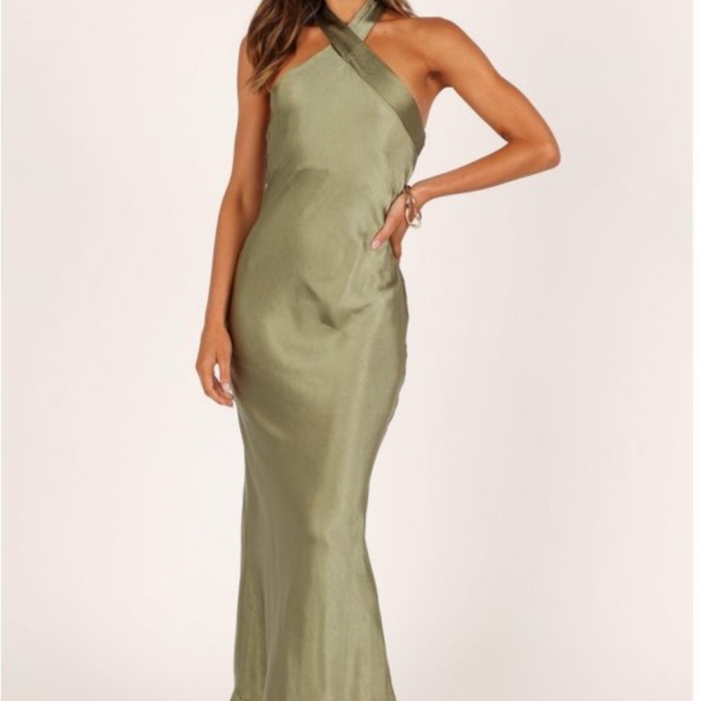 Petal & Pup Gracie Dress | Green Bridesmaid Dress | Wedding Guest | Satin | SZ 2